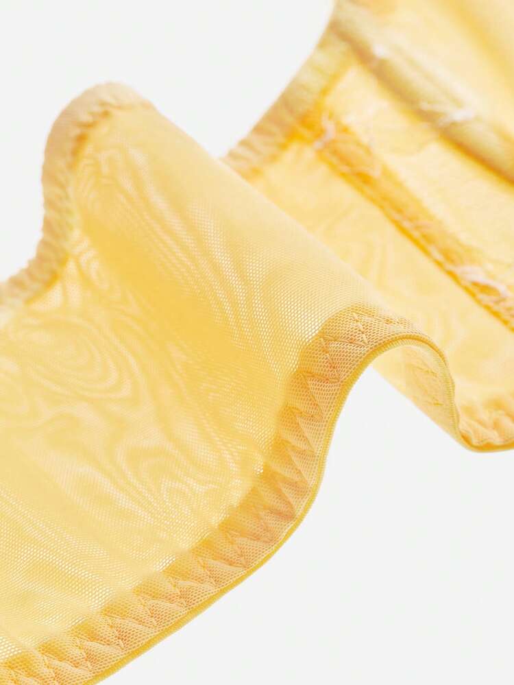 Plus Full Coverage Unlined Sheer Lace Bra