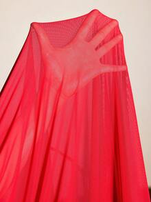 Slumberist 奢华女士睡衣套装，优雅花卉印花荷叶边睡袍，半透明性感睡袍套装 - 酒紅色 - 查看 7