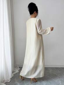 Yasmyna 女士刺绣贴片装饰长袖宽松阿拉伯风格连衣裙 - 彩色 - 查看 6