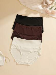 NudeFit 3-Pack Comfortable Ribbed Waistband Mid-Rise Briefs, Minimalist Design - Multicolor - View 1