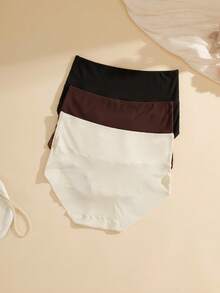 NudeFit 3-Pack Comfortable Ribbed Waistband Mid-Rise Briefs, Minimalist Design - Multicolor - View 2