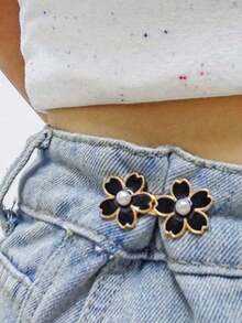 1/2 Pairs Sakura Waist Buttons, Adjustable And Removable Waist Shaping Buttons, Used To Adjust The Waistline Of Jeans Or As Clothing Accessories, No Need To Sewing Buttons. - Multicolor - View 3