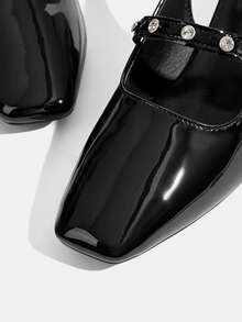 CUCCOO TILAWA Women's Fashionable Elegant High Heels With Rhinestone Decoration - Black - View 6