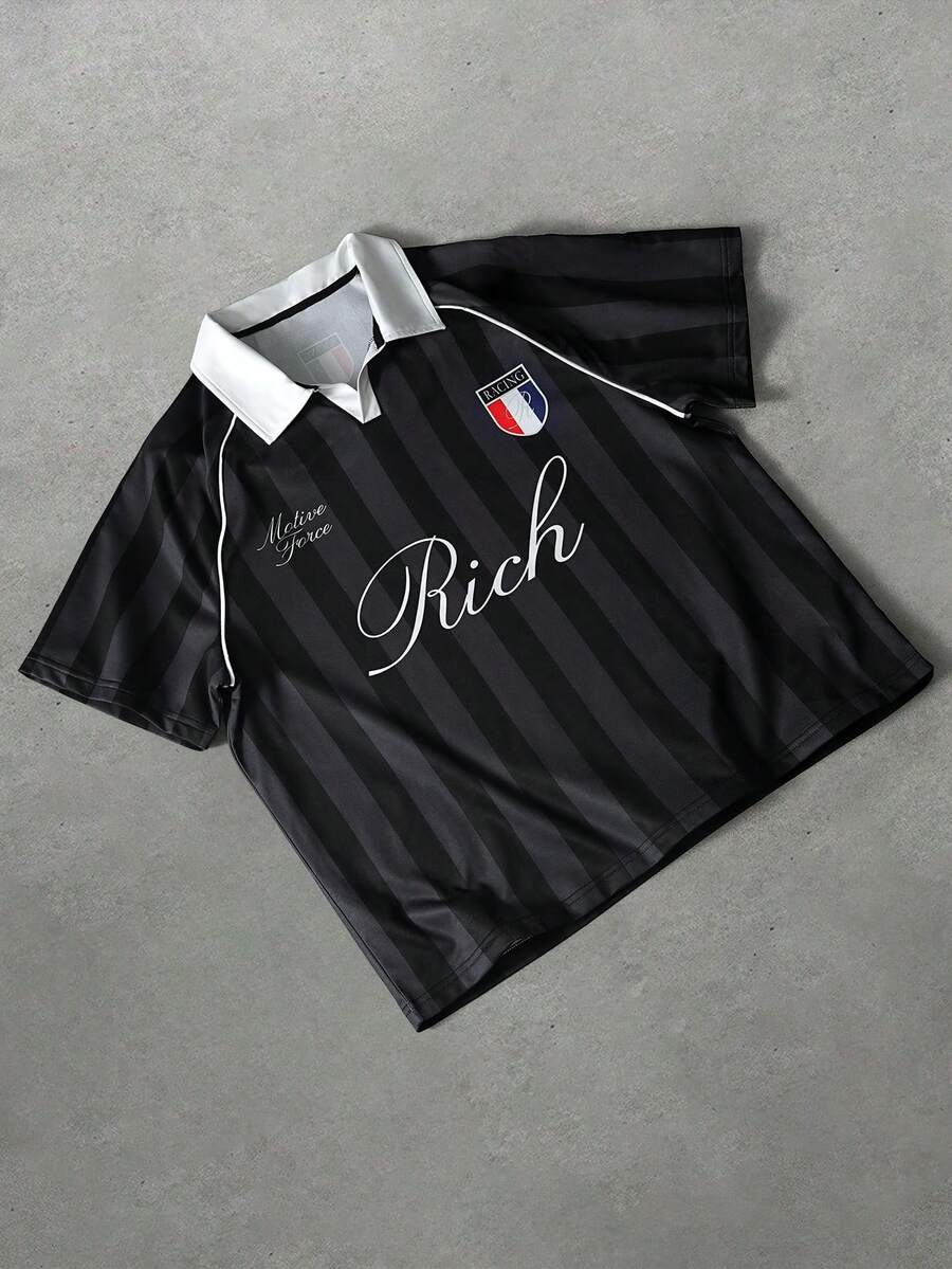 Aesthetic Post TOKVUE 男女通用条纹套头卫衣，街头风美式卫衣，秋冬款，情人节款，春夏款，送男友礼物，狂欢节款，复古款，街头服饰款，派对款，圣帕特里克节款，外出款 - 黑色 - 查看 1