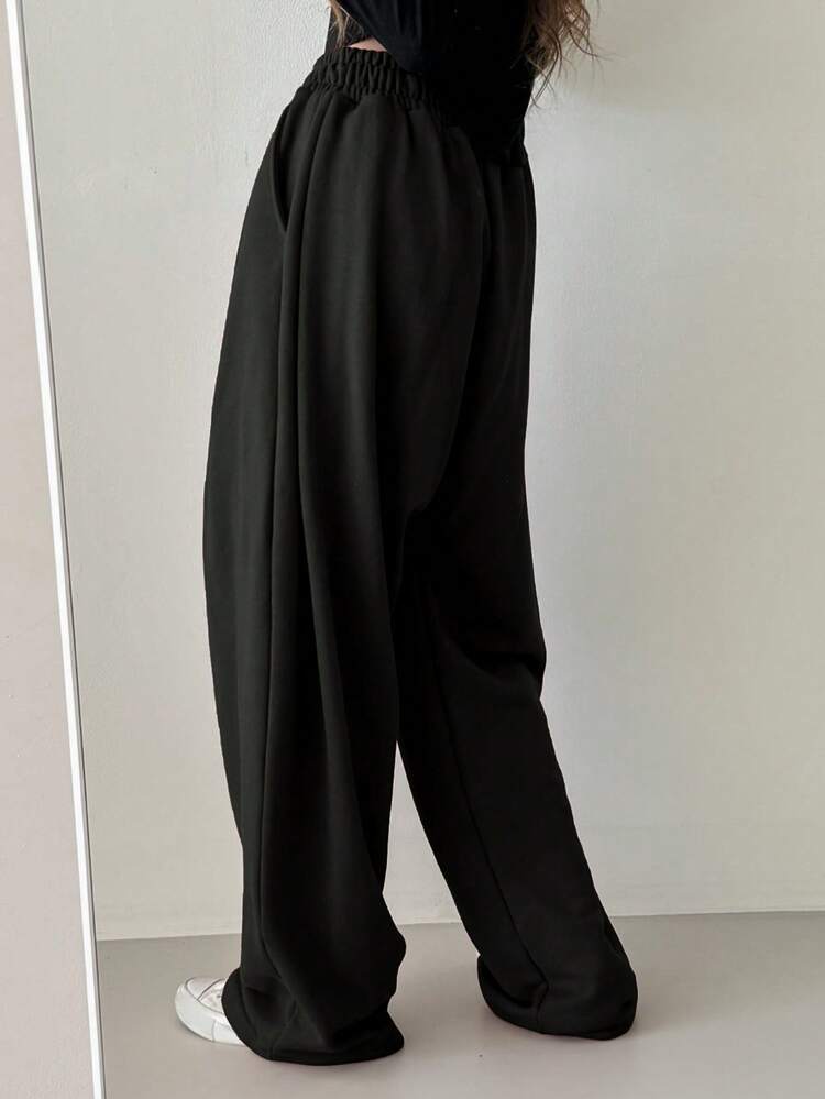 Women's Loose Street Style Baggy Sweatpants With Elastic Waist And Tie Belt Fall Women Joggers