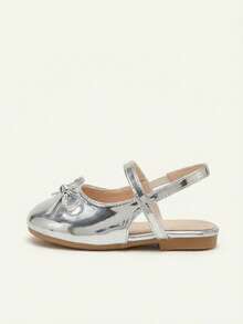 Cozy Pixies A Pair Of Fashionable Versatile Casual Silver Party Fun Princess Style Cute Bow Bag Head Muller Shoes Princess Baby Flats - Silver - View 7