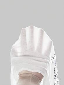 ROMWE Grunge Punk Spring/SummercasualAnchor Chain Print Rhinestone Embellished Off-Shoulder Bodycon T-Shirt - White - View 12