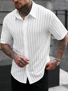 Manfinity CasualCool 男士衬衫 - 白色 - 查看 1