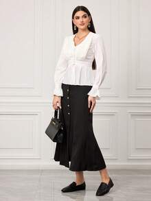 Sleekvia 女士百搭时尚平底鞋，适合日常穿着 - 黑色 - 查看 6