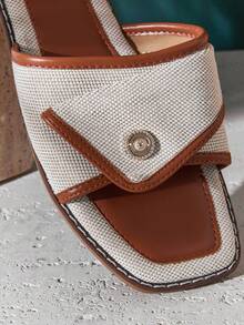 SHUZIA Women's Elegant Fold-Up Upper Slip-On Flat Sandals - Maroon - View 6