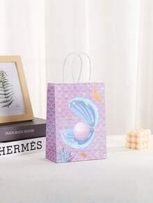 6/18/24/30/36Pcs Mermaid Party Gift Bag Mermaid Party Bag With Handle Pearl Mermaid Gift Bag Undersea Gourmet Gift Wrapping Bags For Birthday Party Decoration Items Snack Gift Wrapping Tote Bag - Multicolor - View 4