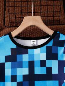 2pcs/Set Boys' Soft Comfortable Snug Fit Pajamas, Cute Plaid & Cartoon Print Long Sleeve Top And Pants, Casual Loungewear For Autumn/Winter - Multicolor - View 4