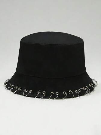 Grunge Punk 1 Stück Punk-Stil kreisförmige Cut Out Mütze, Y2K runder Anhänger Zeitungsjunge Kappe, tägliches personalisiertes Modeaccessoire