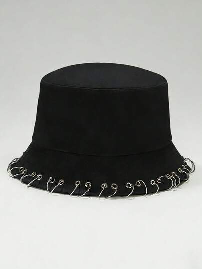 Grunge Punk 1 pezzo Cappello circolare cavo in stile punk, berretto da giornalaio rotondo pendente in stile Y2K, articolo di moda personalizzato per uso quotidiano