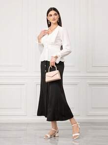 Sleekvia Giày nữ, giày cao gót mũi tròn, đế dày vừa phải, quai ngang mắt cá chân màu trắng, đính đá lấp lánh, kiểu dáng thanh lịch, thời trang, thoải mái hàng ngày, đa năng, thích hợp cho ngày Valentine. - trắng - Xem 6