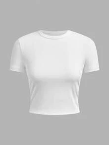 SHEIN EZwear 女士休闲简约T恤，多件装 - 彩色 - 查看 3