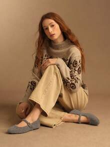 Rosivie Women's Buckle Design Elegant Warm Casual Shoes For Winter Valentine's Day - Khaki - View 8