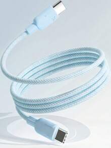 Cable de carga rápida | Cable de sincronización y carga rápida de 2 m trenzado en nailon de 60 W | Cable de carga rápida USB-C a Tipo C | Compatible con teléfonos inteligentes, tabletas y PC | Transferencia de datos de alta velocidad de 480 Mbps | Protección de control de temperatura con chip inteligente | Resistencia a la flexión superior - Multicolor - Ver 6