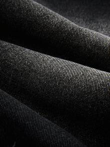 Manfinity ZONE917 Men's Pocketed Distressed Wide Leg Loose Casual Denim Shorts Men Streetwear Jeans Going Out Urban Hang Out Street Vacation - Black - View 3