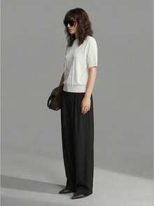 Ontre Wool Material 2026SS Women Sweaters Modern Urban Casual Fashion Business Casual Women's Office Wear Low-Key Old Money Style Effortless Temperament High-End Urban Commuting High-Quality Airport Women's Wear High-End Material Comfortable Yarn Soft & Skin-Friendly Fitted Versatile And Comfortable Wool Sweater For Fall And Winter