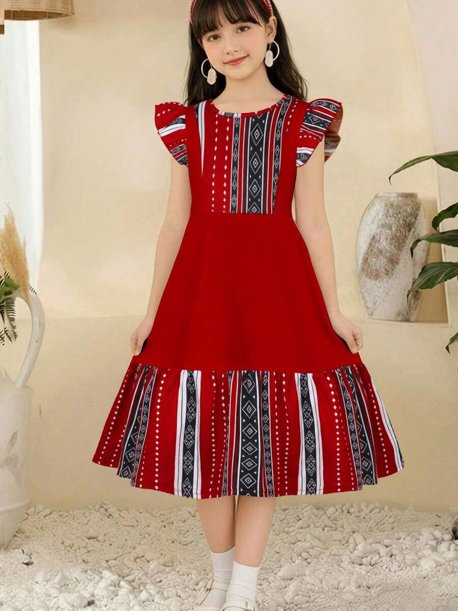 Đầm họa tiết hoạt hình tối giản, phong cách thường ngày cho bé gái tuổi teen, thích hợp cho mùa hè. - trắng - Xem 1