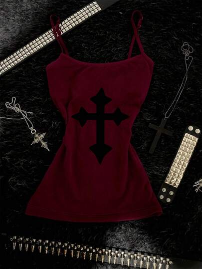 Glimmora Women's Casual Versatile Cross Pattern Camisole, Suitable For Dating And Outings