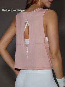 OutZeal Áo tank top thể thao nữ, áo tập luyện bằng len Tencel, thiết kế hở lưng, áo năng động. - Hồng - Xem 4