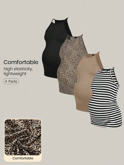 Modmama Maternity Clothes Maternity  Tops Summer Pregnant Clothes  Multi-Colored Maternity Vests & Camisoles Comfortable,  Soft  Casual Going Out Tops For Women