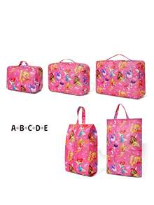 The Winx X SHEIN 可爱卡通图案印花旅行收纳袋，网状表面，分类收纳，多种尺寸可选，适合各种尺寸的包袋，非常适合短途旅行、长途旅行、日常家庭收纳等场景。 - 玫紅色 - 查看 11