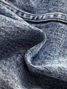 男童水洗蓝色休闲宽松牛仔背带裤，带口袋，易于穿脱，百搭时尚，适合日常穿着 - 中等水洗藍 - 查看 7