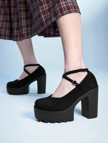 Sugerpunk Tacones para mujer - Gamuza negra - Ver 4