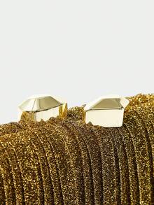 SHECARRY Women's Elegant Fashion Party Clutch Bag - Gold - View 7