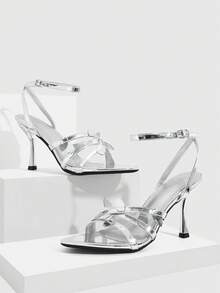 CUCCOO SZL 女士时尚优雅银色高跟凉鞋 - 銀色 - 查看 4