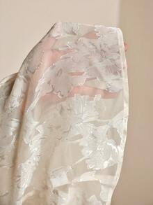 NOVVYNE 女士新款简约时尚日常通勤穿搭圆领镂空设计休闲杏色衬衫 - 杏色 - 查看 6