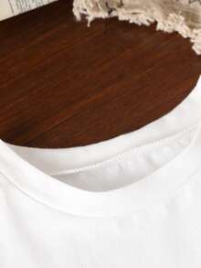 SHEIN Streecool Kids 3件装男童条纹圆领T恤，骑士印花，适合幼儿男童，白色、藏青色、宝蓝色，休闲、运动、跑步、街头、上学、基础款、简约、日常穿着，条纹、复古、经典，舒适，适合春、夏、秋季穿着。 - 彩色 - 查看 4