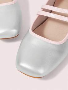 CUCCOO DOLLMOD Women's Red Plaid Mary Jane Shoes Flat Heel Square Toe Campus Style Japanese Cute Low Heel Shoes Spring Shoes Spring Break Easter For Christmas Valentine's Day - Silver - View 5