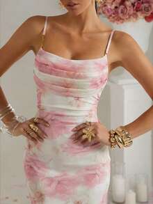 Lumalex 春夏情人节甜蜜美丽情人节装扮圣瓦伦丁节复活节婚礼订婚成人礼女士奢华派对印花连衣裙，是春季节日、情人节假期生日装扮、婚礼宾客婚礼派对夏季假日海滩装扮的理想之选，尽显奢华格调，适合舞会、聚会、宴会、低调奢华、老钱风格、锐舞派对、音乐节等场合，层次丰富，适合宰牲节派对等场合。 - 彩色 - 查看 7