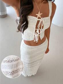 Aloruh 女士新款杏色无袖上衣，纹理面料，荷叶边装饰，优雅性感浪漫复古Y2K风格，适合女士夏季度假，短款上衣，情人节女士夏季女士节日女士衬衫，女士夏季上衣，女士短款上衣，女士衬衫，优雅女士衬衫，女士外出上衣，女士短款外出上衣 - 杏色 - 查看 2