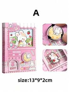 1 buah Buku Catatan Bertema Mesin Penjual Kapsul (80 Halaman), Interior Berwarna Penuh, Menampilkan Kelinci, Panda, Kucing Shiba, Capybara, Memo Pad Saku Kartun & Kreatif, Buku Catatan Kartun Lucu 64K, Jurnal Saku Alat Tulis yang Menyenangkan - MultiWarna - View 11