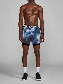 Sport MetroGents Men's Sports Shorts, Running, Workout, Outdoor Casual - Blue - View 4