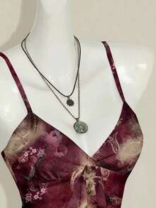 SHEIN ICON 女士休闲度假吊带背心，娃娃衫款，安哥拉红，佩斯利花纹，度假吊带背心，夏季吊带背心，Y2K风格，夏季 - 彩色 - 查看 6