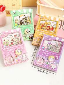 1 buah Buku Catatan Bertema Mesin Penjual Kapsul (80 Halaman), Interior Berwarna Penuh, Menampilkan Kelinci, Panda, Kucing Shiba, Capybara, Memo Pad Saku Kartun & Kreatif, Buku Catatan Kartun Lucu 64K, Jurnal Saku Alat Tulis yang Menyenangkan - MultiWarna - View 4