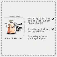 50pcs Fun English Pun Stickers, Cartoon Slogan Graffiti Waterproof Stickers, Suitable For Helmets, Water Bottles, And Suitcases. - Multicolor - View 8