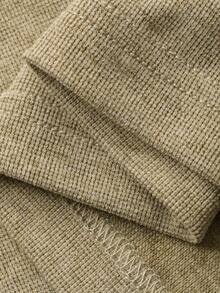 DAZY 2件套女士V领长袖修身T恤和长裙休闲套装，秋季 - 綠色 - 查看 7