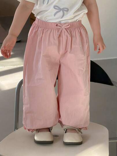 DAZY Toddler Girls' Summer New Korean Style Floral Ruffle Lantern Pants, Embroidered Breathable Anti-Mosquito Bottoms