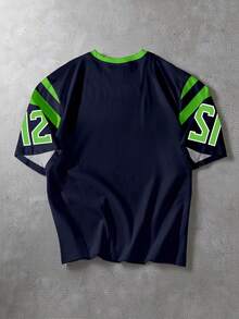 Aesthetic Post Men's Casual Numeric Print Round Neck Short Sleeve T-Shirt, Summer - Multicolor - View 2