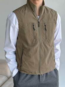 DAZY Military Green Outdoor Vest For Men, Summer - Army Green - View 4