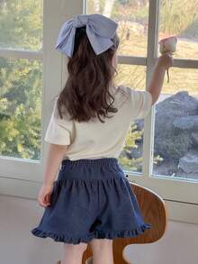 DAZY Toddler Girls' Washed Ombre Korean Style Fresh Denim, Summer - Blue - View 9