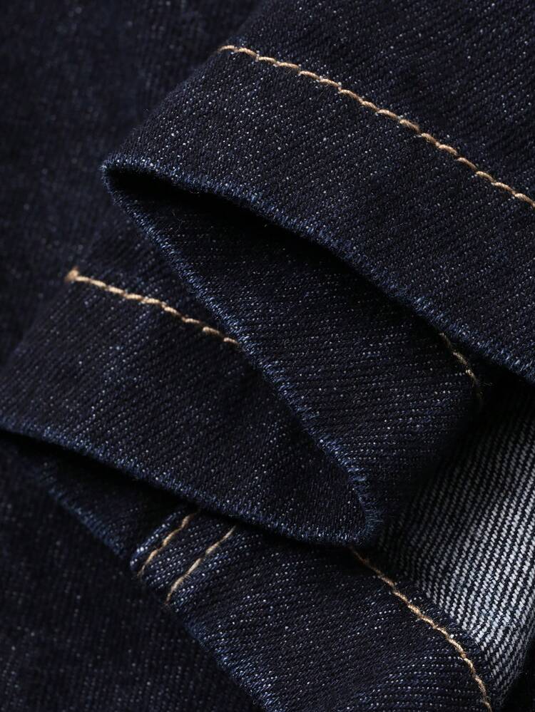 Women's Lapel Seam Decor Loose Urban Casual Denim Jacket And Coat