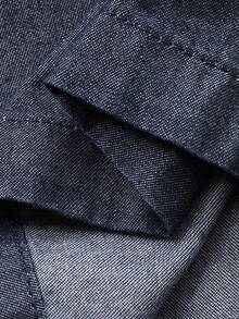 DAZY Conjunto casual de chaleco de mezclilla sin mangas de cuello redondo y pantalones vaqueros rectos y sueltos para mujer - Azul lavado oscuro - Ver 7